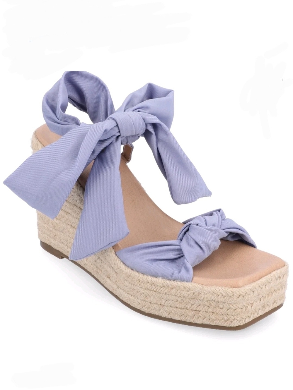 NIB Journee Collection Surria Lavender Espadrille Wedge Sandals 8.5